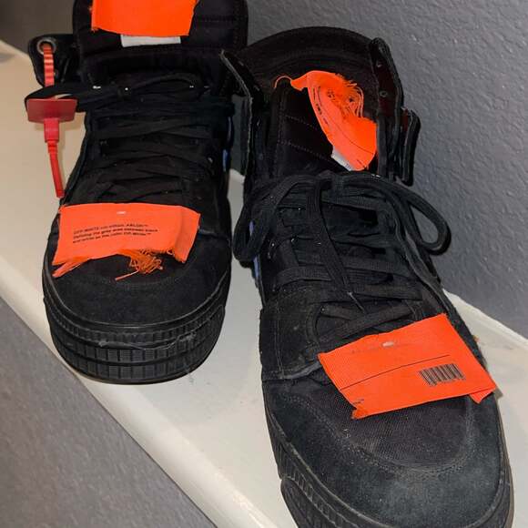 Off-White Off-Court 3.0 Suede and Canvas High-Top Sneakers Black - Picture 3 of 5